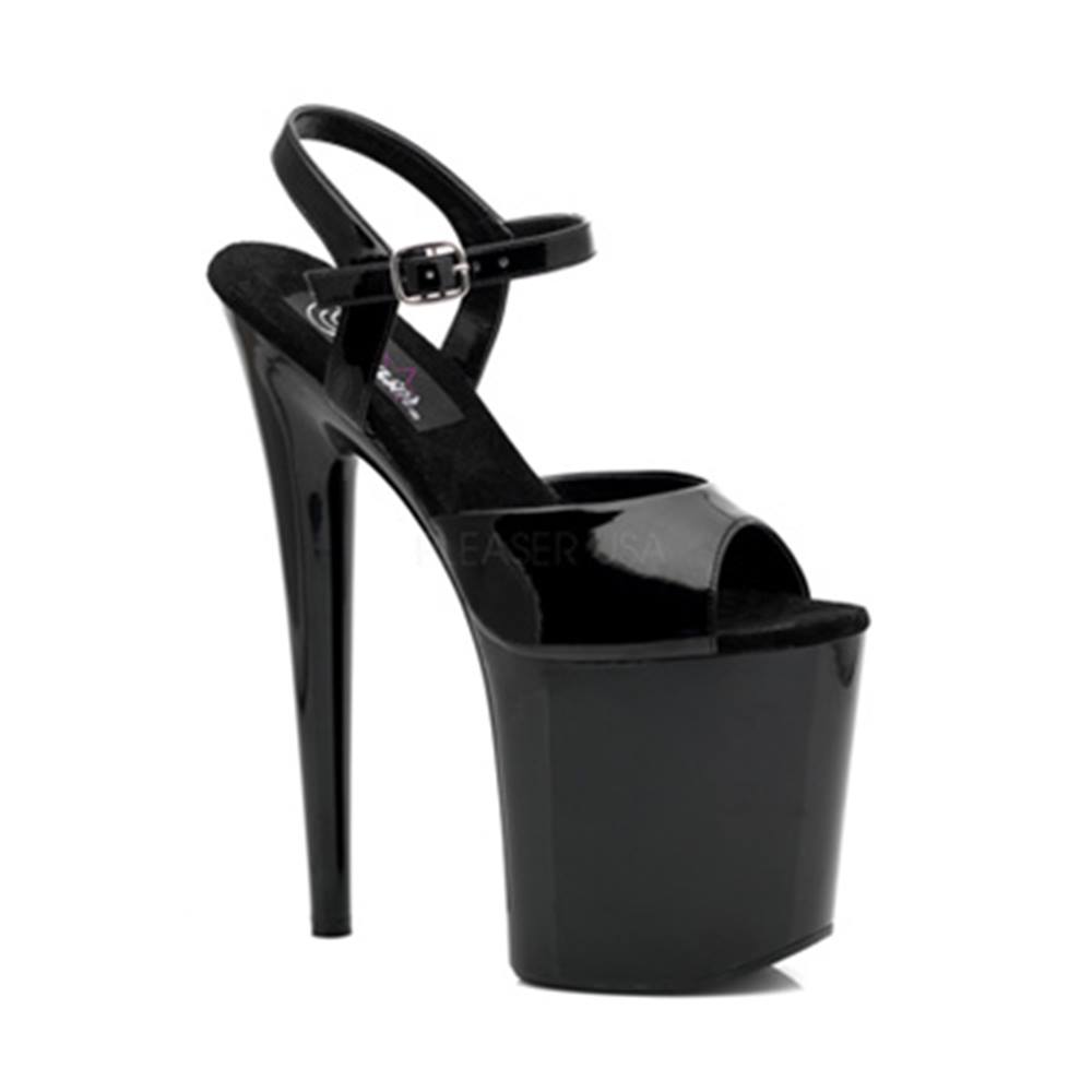 Pleaser - FLAMINGO809 Sandaal met enkelband, Paaldans schoenen - Paaldans schoenen - Zwart Product image